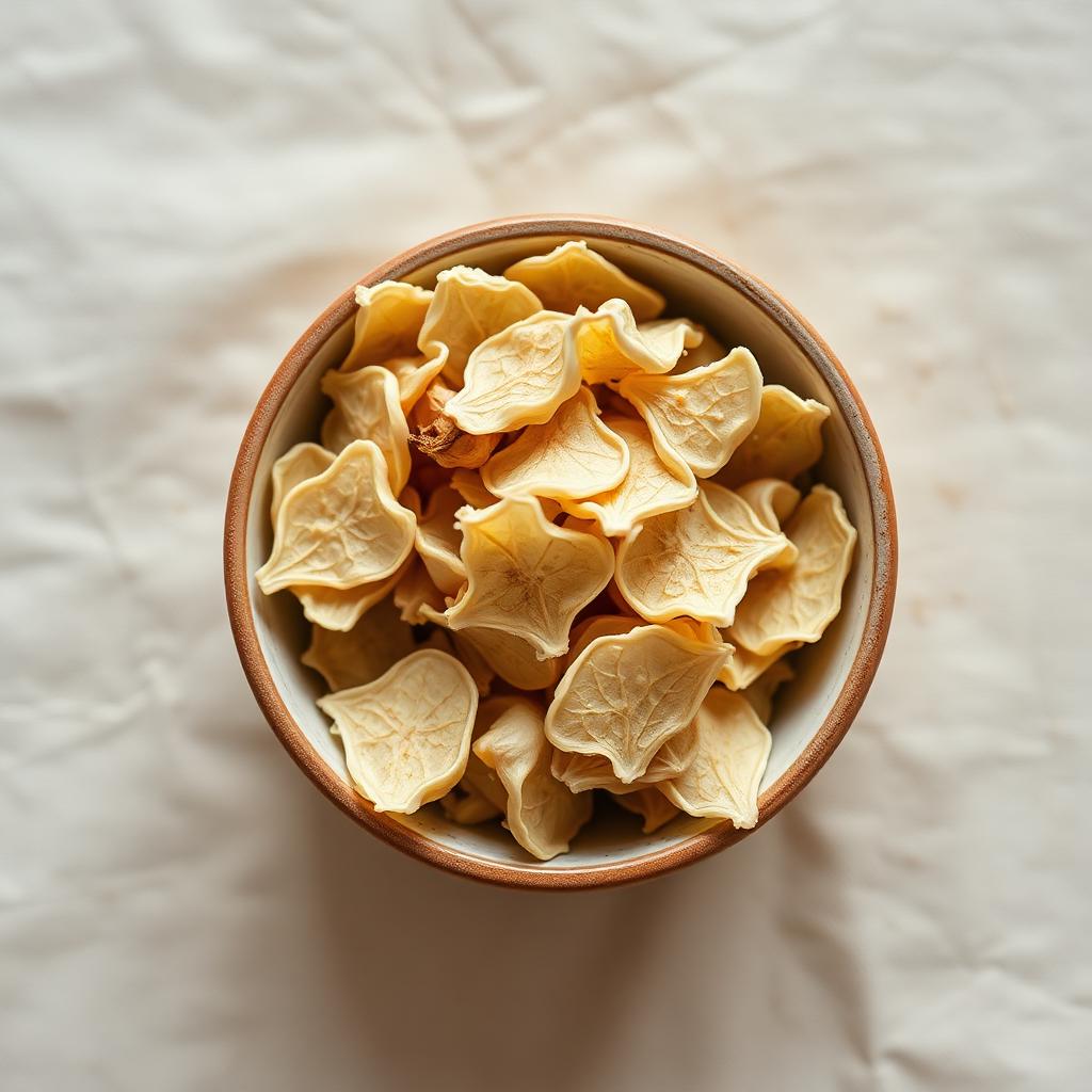 Dehydrated garlic flakes
